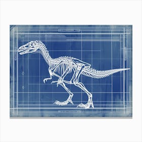 Microraptor Skeleton Hand Drawn Blueprint 4 Canvas Print