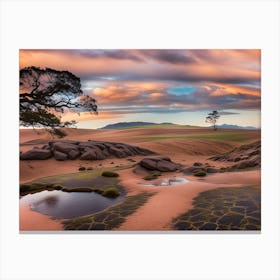 Sunset In The Dunes Canvas Print