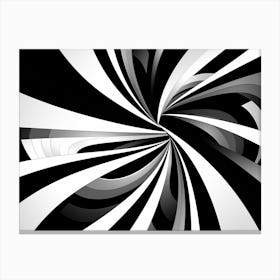 Illusion Abstract Black And White 8 Canvas Print