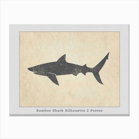 Bamboo Shark Silhouette 1 Poster Canvas Print