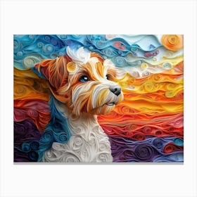 Lakeland Terrier Paper Quilling Dog Portrait Canvas Print