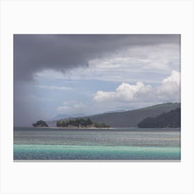 Storm Clouds Over A Tropical Island Canvas Print