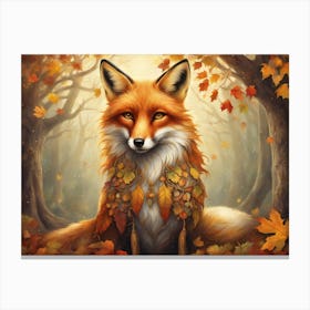 Autumn Mystical Fox 14 Canvas Print