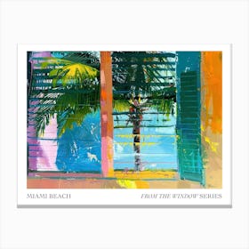 Miami Beach From The Window Series Poster Painting 3 Canvas Print