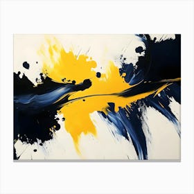 Blue And Yellow Abstract Painting Canvas Print