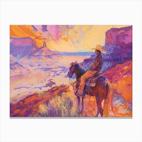 Cowboy Painting Zion National Park Utah 3 Canvas Print