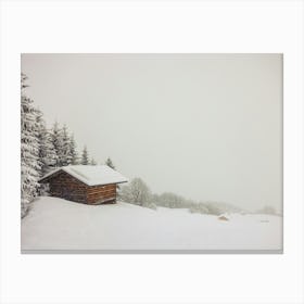 Snowy Cabin In The Mountains | Tirol | Austria winter art print Canvas Print