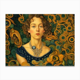 Artistic Symphony Asymmetrical Necklace By Klimt And Van Gogh Canvas Print