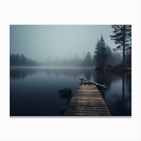 Dock In The Fog Canvas Print
