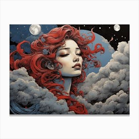 Woman In The Clouds Canvas Print