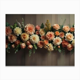 Peach Roses Canvas Print