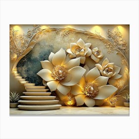 3d Flower Wall Art 2 Canvas Print