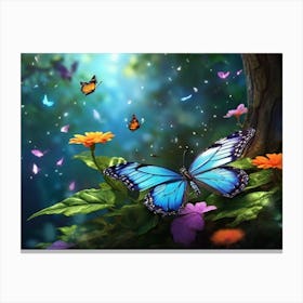 Butterfly In The Forest Canvas Print