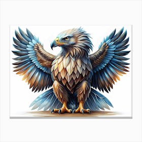 Majestic Colorful Eagle With Spread Wings 1 Canvas Print