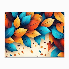 Beautiful Illustration Of Colorful Leaves 8 Canvas Print