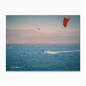 Windsurfers Sailing In The Red Sea Canvas Print