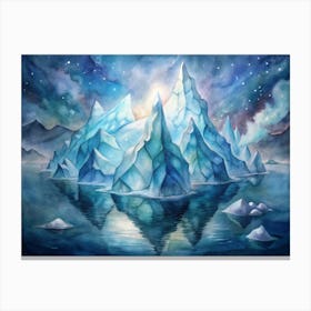 A Glowing Representation Of Underwater Icebergs Wi (1) Canvas Print