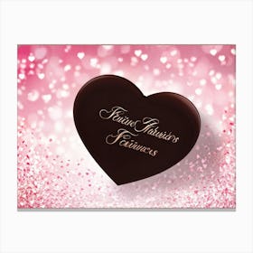 Valentines Day Gift Card Heart Shaped Elegant Script Typography Stating Affectionately Yours En Canvas Print