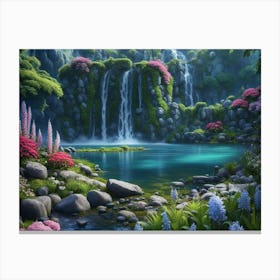 Waterfall In The Forest Canvas Print