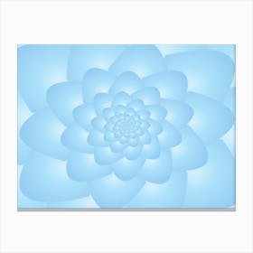 Pastel Colors Flower Pattern Set Blue Canvas Print