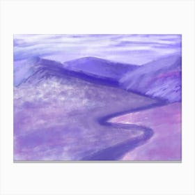 Landscape With A Road In The Purple Mountains Canvas Print