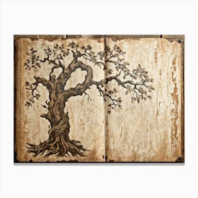 Antique Oak Tree Knot Translated Into Decorative Vintage Grunge Pattern Textures Reminiscent Of Age (2) Canvas Print