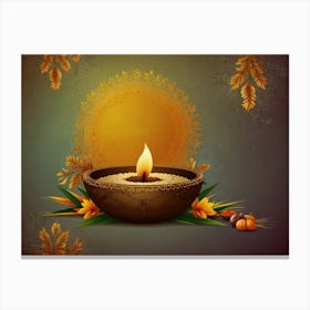 Diwali Greeting Card 8 Canvas Print