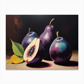 Purple Pears Canvas Print