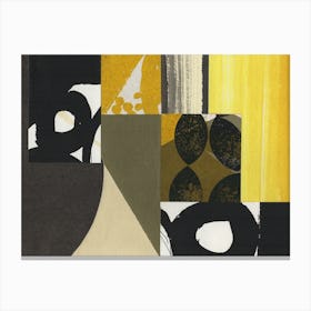 Abstract Shapes In Yellow And Black Canvas Print