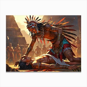 Aztec Warrior 6 Canvas Print