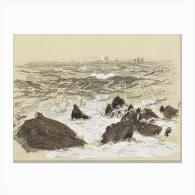 Waves Breaking On Rocks From Scrapbook, John Singer Sargent Canvas Print