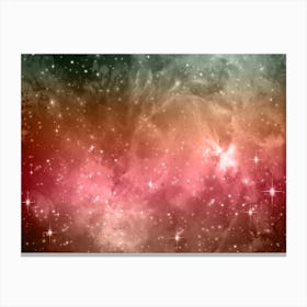 Pink Grey Red Galaxy Space Background Canvas Print