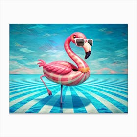 Flamingo Pool Float 1 Canvas Print