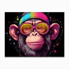Chimpanzee with Sunglasses Canvas Print
