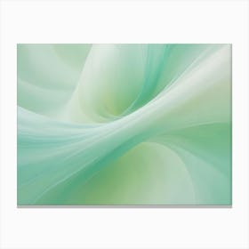 A Soft And Dreamy Image Of Swirling, Abstract Lines In Shades Of Green And White, Creating A Sense Of Movement And Flow Canvas Print