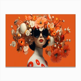 Orange Flower Mannequin Canvas Print