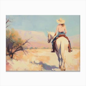 Cowgirl On Horseback 1 Canvas Print