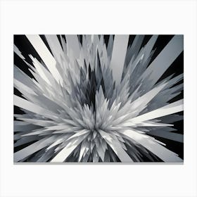 Abstract, 3d Rendering Of A Spiky, Geometric Shape In Shades Of White And Grey, Creating A Futuristic, Edgy, And Abstract Design Canvas Print