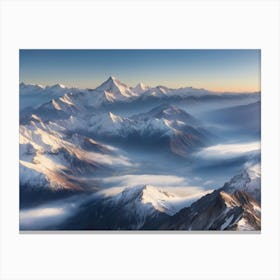 Default A Panoramic View Of A Majestic Mountain Range During S 0 Canvas Print