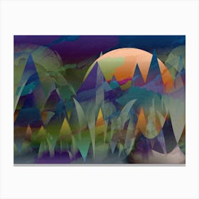 Landscape At Dusk Mountains Abstract Mountain Range Canvas Print