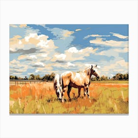 Horses Painting In Lexington Kentucky, Usa, Landscape 4 Canvas Print
