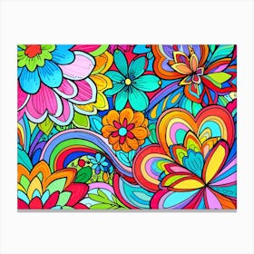 Colorful Floral Pattern 3 Canvas Print