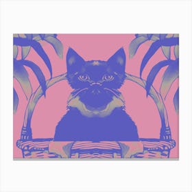 Cats Meow Pastel Pink 1 Canvas Print