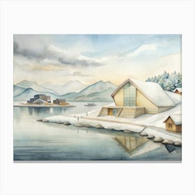 House By The Lake Canvas Print