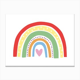 Rainbow With Heart Landscape Canvas Print