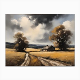 Cloud Oil Painting Farmhouse Nursery French Countryside (23) Canvas Print