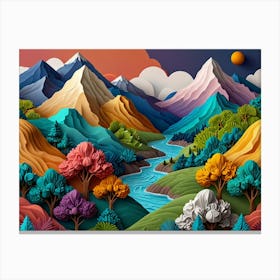 Landscape Paper Art Canvas Print