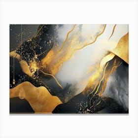 Abstract Gold And Black Painting 4 Canvas Print