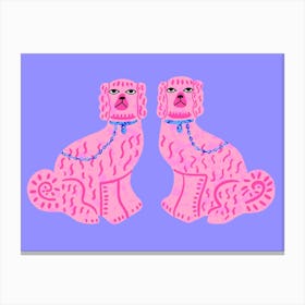 Pink Staffordshire Dogs Canvas Print