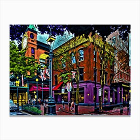 Gastown In Vancouver - Downtown Vancouver Canvas Print